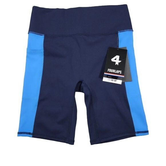 Fourlaps Compression Bike Athletic Shorts Navy Blue Women's Size XS High Rise - Picture 1 of 11